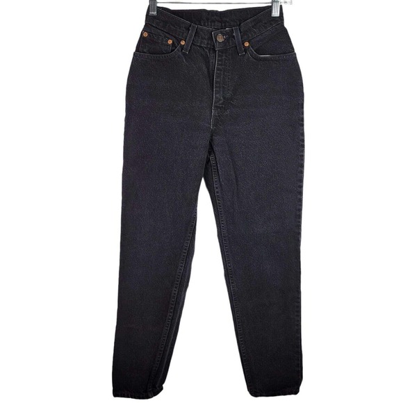 Vtg Levi’s 512 Womens Slim Fit Tapered Leg Denim Jeans Faded Black 5 Shorts - Picture 3 of 10